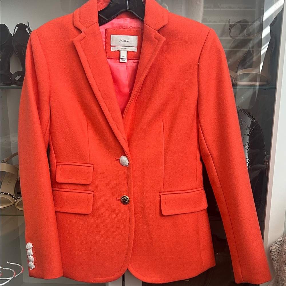J. Crew Women's Vibrant Orange Suit Jacket